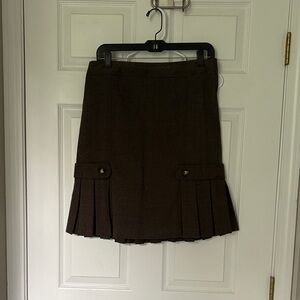 BCX Dark Brown Skirt with Pleats